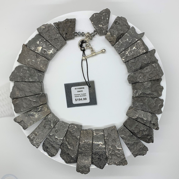 Sterling Silver Titanium Treated Quartz Necklace
